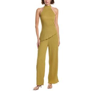 Abbey Womens 2Pc Top & Pant Set, Green